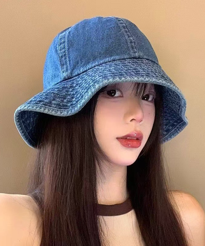 New Japanese Style Blue Denim Bucket Hat