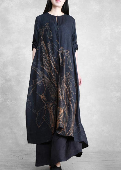 Retro Long Suit Silk Two Piece Set