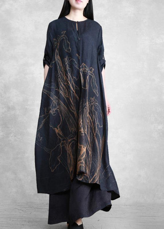 Retro Long Suit Silk Two Piece Set