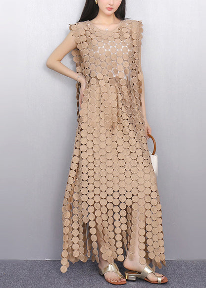Champagne Hollow Out Lace Two Pieces Set Summer