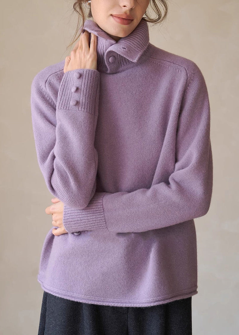 Charcoal Grey High Neck Warm Knit Shirts Winter