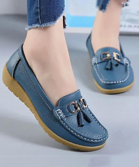 White Splicing Comfortable Loafer Shoes