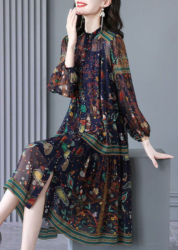 Oversized Print Chiffon Holiday Dress Two Piece Set Clothing Spring