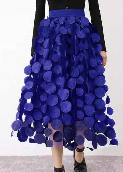 Light Green Dot Patchwork Tulle Skirt Fall