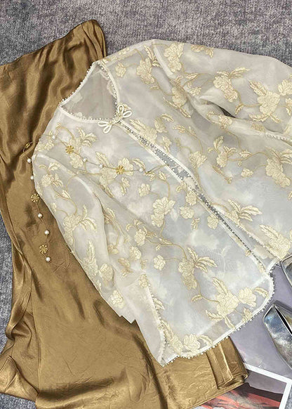 Chinese Style Embroideried Tops and Skirts Two Pieces Set Summer
