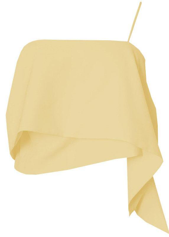 White One Shoulder Chiffon Tank Summer