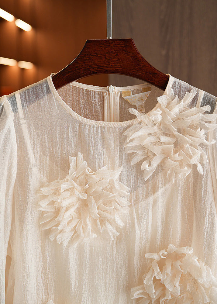 Unique Apricot O-neck Top and Vest Two Piece Set Fall