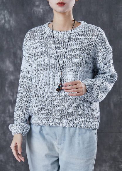 Grey Sequins Chunky Knit Sweaters Winter