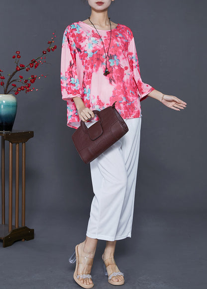 Pink Oversized Print Sets 2 Pieces Summer