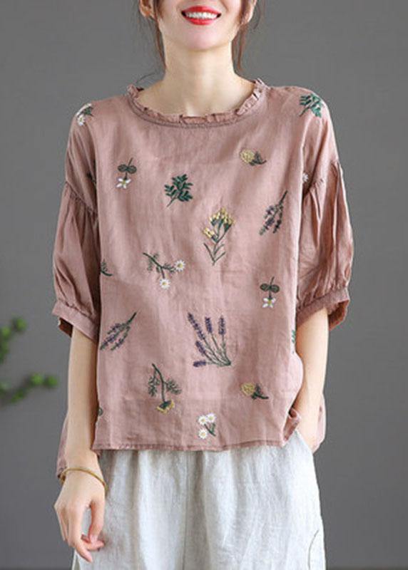 Modern Print Regular Embroideried Summer Half Sleeve