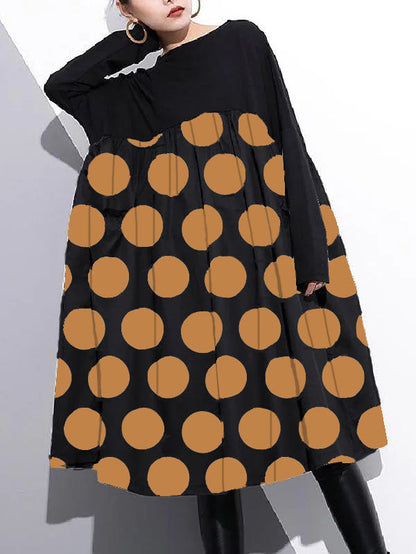 Stylish Black Cotton Shift Dress Cotton Clothing Dress High Waist Patchwork Cotton Dress
