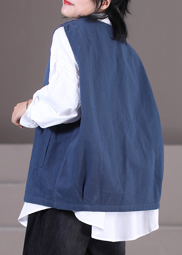 Natural Khaki V Neck Button Waistcoat Fall