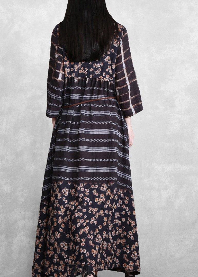 Style Black Print Long Maxi Dress