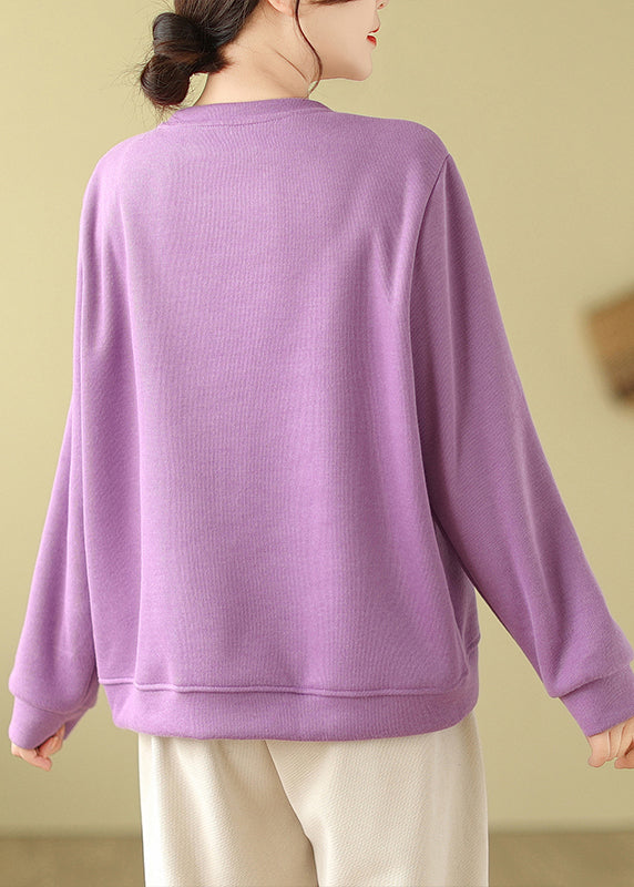 Orange Tasseled Cotton Pullover Top Fall