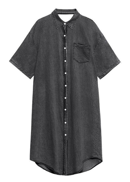 Diy Blue Hollow Out Cotton Pockets Button Summer Maxi Dresses