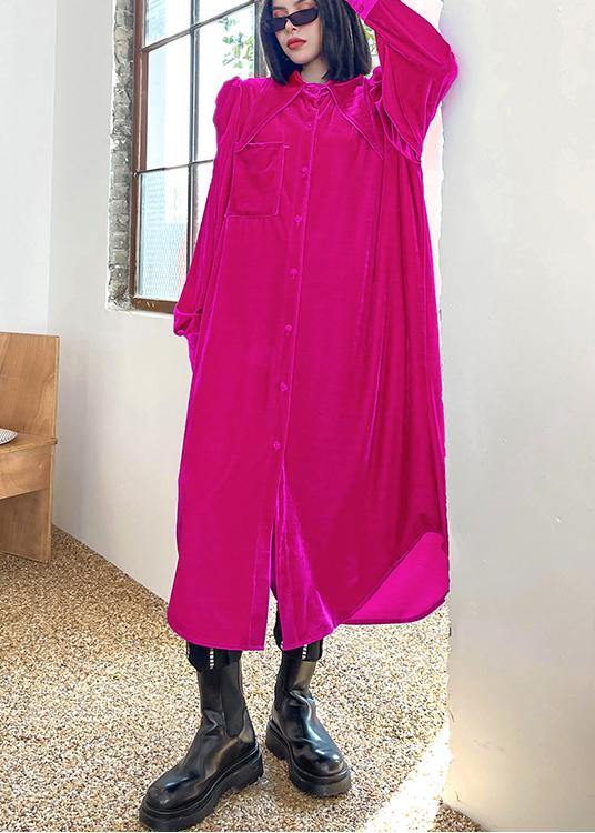 Blue Clothes Button Down Asymmetric Traveling Spring Dress