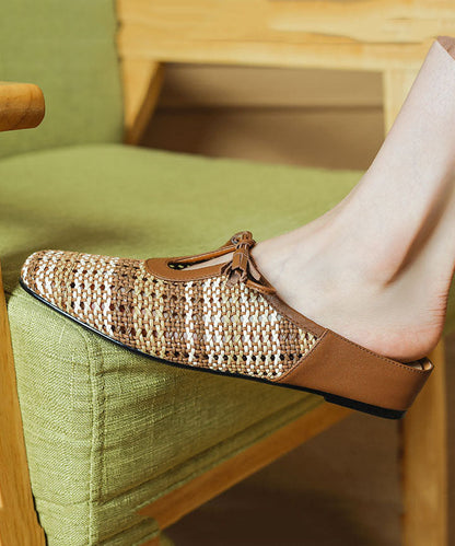 Minimally Beige Breathable Slide Sandals Splicing Lace Up