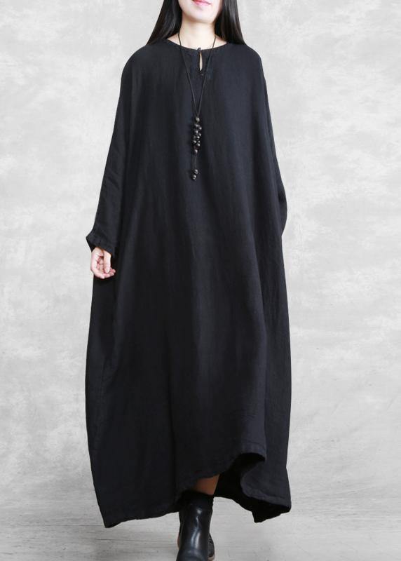 100% O Neck Pockets Clothes Sewing Chocolate Dress