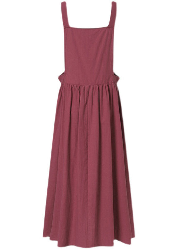Red Slash Neck Patchwork Wrinkled Long Slip Dress Summer