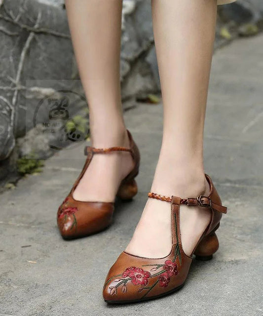 Grey Small Fragrance Leather Cross Strap High Heels