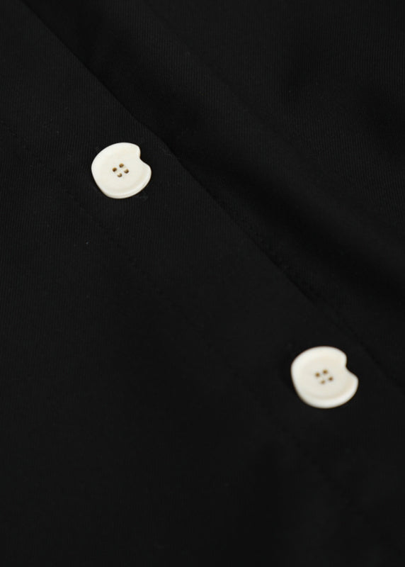 Italian Black White Peter Pan Collar Button Cape Shirts Long Sleeve