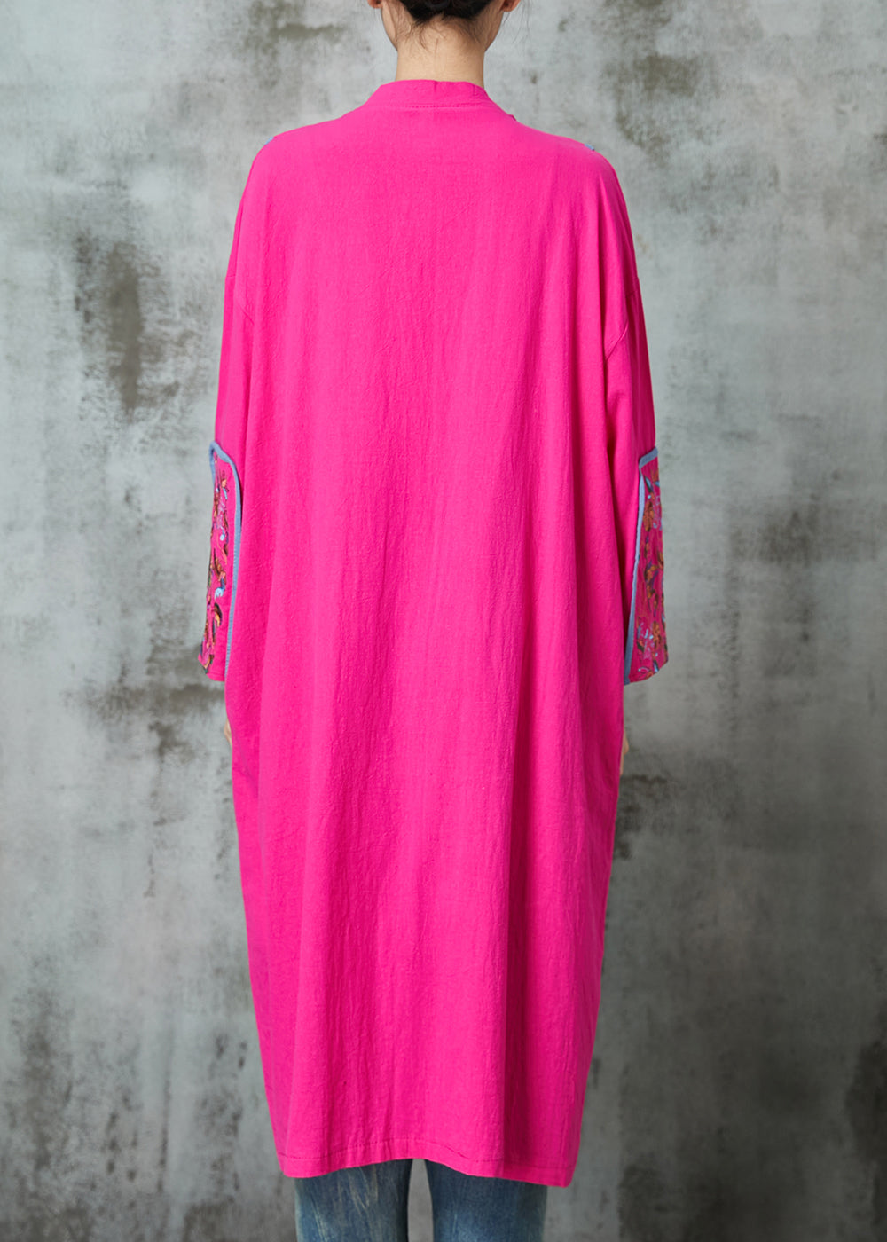 Rose Print Linen Loose Cardigan Spring