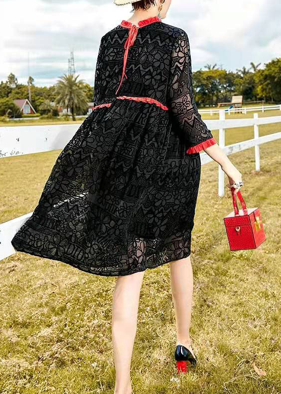 Diy Black Ruffled Velour Dress Spring