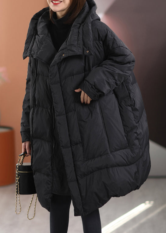 Khaki Oversized Patchwork Pockets Duck Down Winter Coats