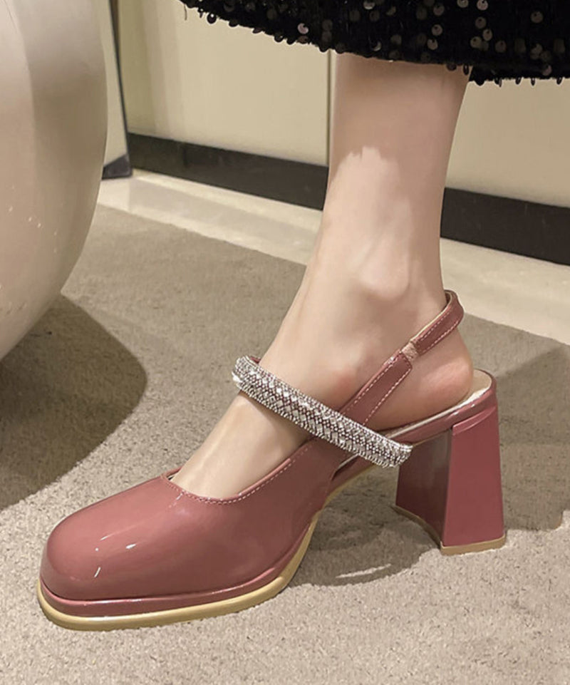 Art Rose Genuine Leather Cross Strap High Heel Sandals