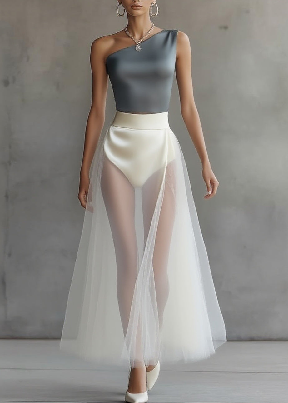 Asymmetrical Top and Maxi Skirts Two Piece Set Summer