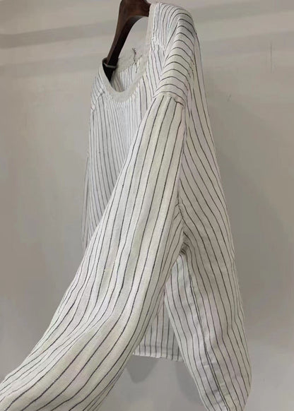 Style White Dot Oversized Cotton Blouse Tops Fall