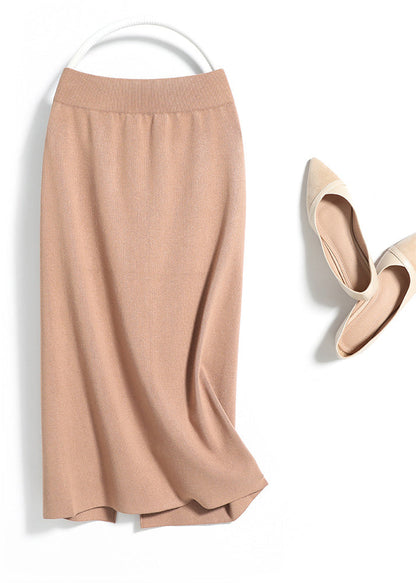 Black Elastic Waist Knit Maxi Skirt Fall