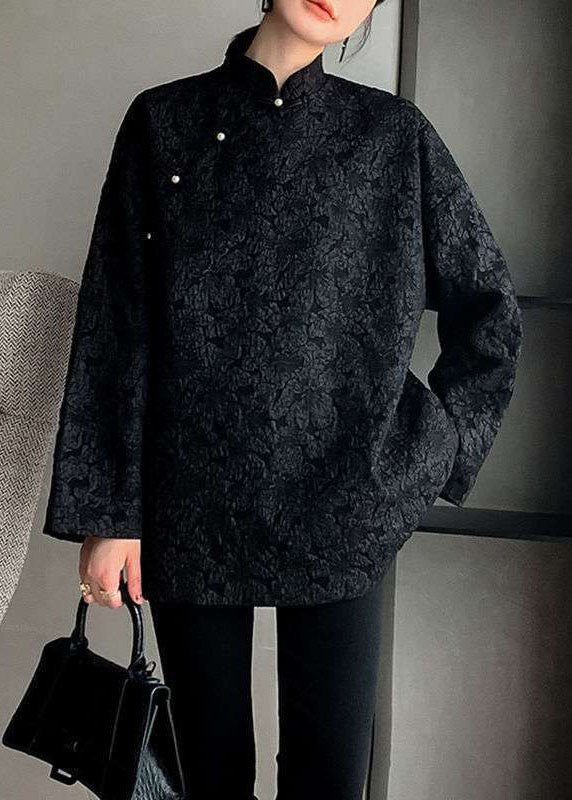 Fine Black Print Coats Spring