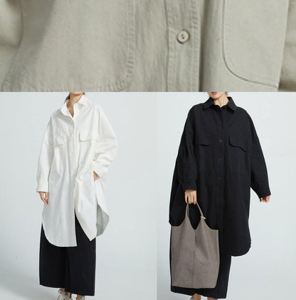 Cotton Long Shirt Tunics for Wardrobes Gray Dresses