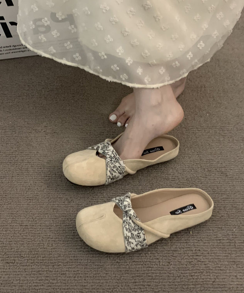 Yellow Suede Boutique Splicing Slide Sandals