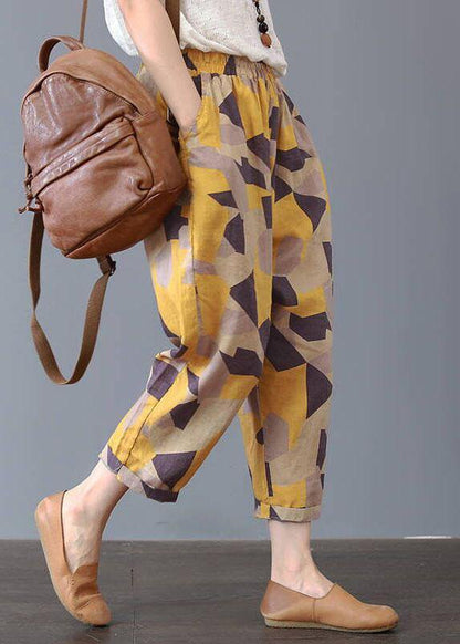Elastic Waist Printed Harem Pants Loose Trousers