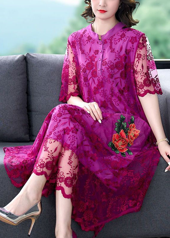 Yellow Embroideried Pockets Patchwork Tulle Dress Summer