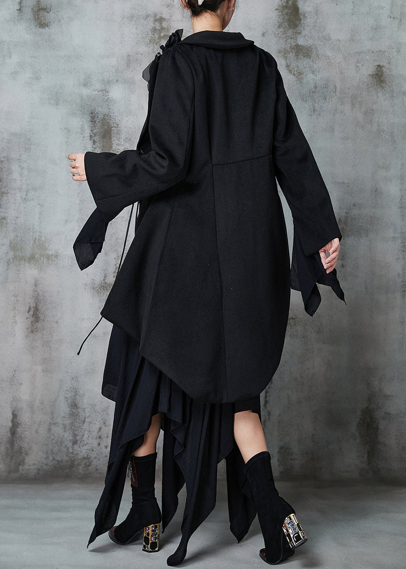 Diy Black Asymmetrical Original Design Cotton Two Piece Set Spring