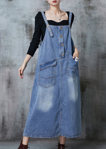 Blue Oversized Patchwork Denim Dress Summer