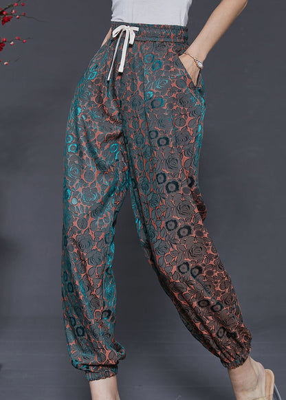 Blue Jacquard Chiffon Pants Gradient Color Summer