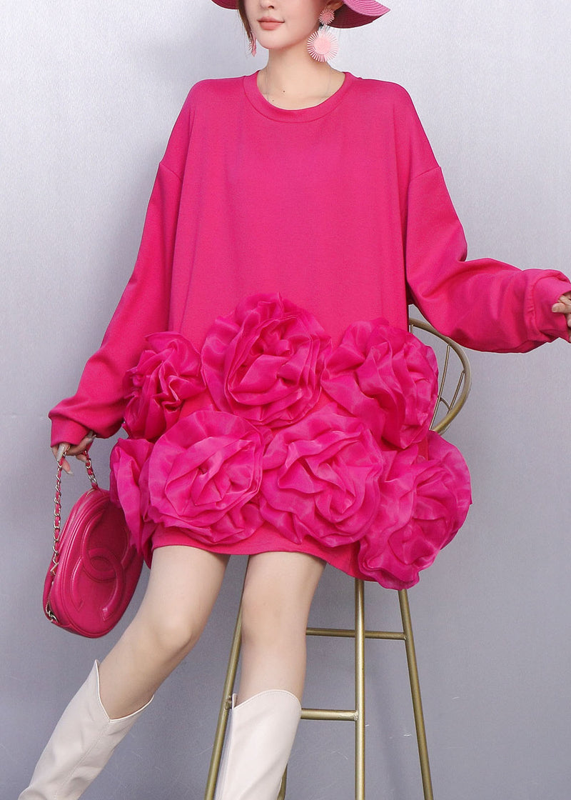Unique Rose Oversized Cotton Tea Dress Spring