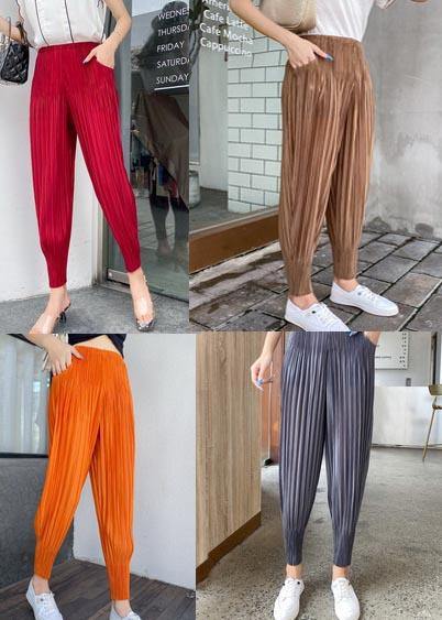 Loose Red Radish Trousers Elastic Waist Pants Summer