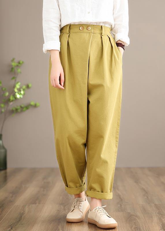 100% Yellow Jeans Fall Spring Button Down Sewing Pants