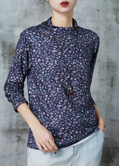 Blue Print Cotton Shirt Spring