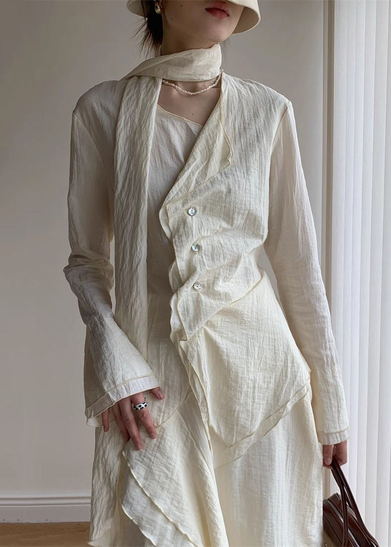 Black V Neck Shirt and a Line Skirts Two Piece Set Spring