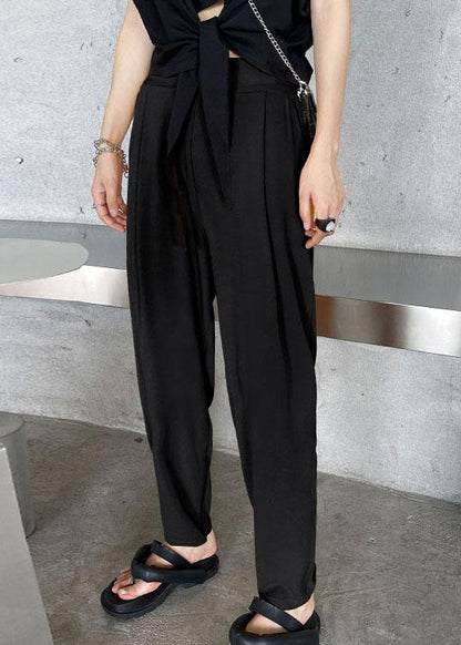 Unique Yellow High Waist Pockets Harem Pants