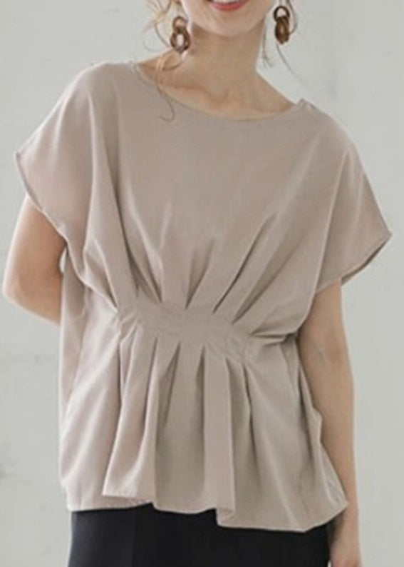 Nude Oversized Wrinkled Cotton Tank Tops Summer