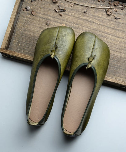 Brown Comfortable Flat Feet Shoes Splicing Handmade
