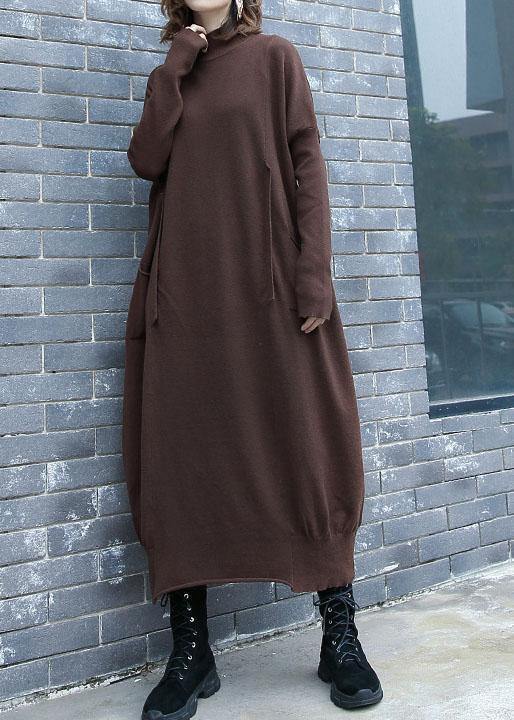For Work Chocolate Sweater Dress Outfit Two Ways to Wear Funny Fall Knit Top