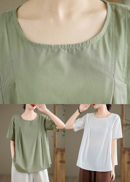 Loose Green Patchwork T Shirt Summer